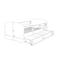 Dětská postel BABY DREAMS se šuplíkem - 160x80 cm - bílá/zelená