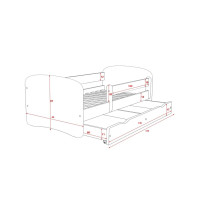 Dětská postel BABY DREAMS bez šuplíku - 140x70 cm - bílá/zelená