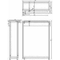 Aqualine KAWA STRIP galerka s LED osvětlením 50x70x22cm, dub emporio WGL35S