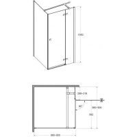 Čtvercový sprchový kout PIXA GOLD - 90x90 cm