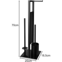 Držák toaletního papíru se zásobníkem a WC štětkou Ruhhy - černý