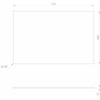 Sapho Deska Rockstone 71x1, 2x46, 5cm, bílá mat CRR071-0101