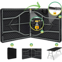 Skládací cateringový stůl RICO 150 cm - černý