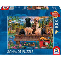 SCHMIDT Puzzle Psí rodinka u jezera 1000 dílků