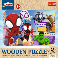 TREFL Dřevěné puzzle Spidey a jeho úžasní přátelé 24 dílků