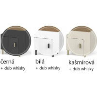 Noční stolek MOSSA MO11 - černý/dub whisky