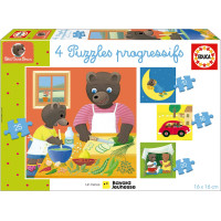 EDUCA Puzzle Petit Ours Brun 4v1 (12,16,20,25 dílků)