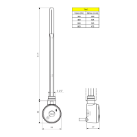 Sapho WICHER topná tyč s termostatem, 600 W, bílá 600.205.4