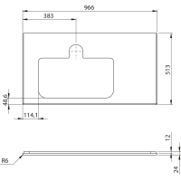 Sapho BRAHEA deska rockstone s otvorem 96, 6x51, 5cm, levá, bílá mat BT097-0101-L