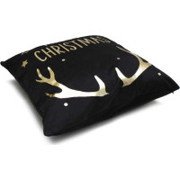 Povlak na polštář GOLD CHRISTMAS DEER 45x45 cm - černý/zlatý