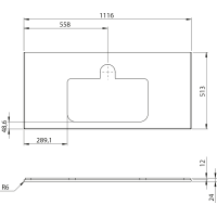 Sapho BRAHEA deska rockstone s otvorem 111, 6x51, 5cm, bílá mat BT112-0101