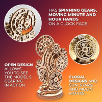 UGEARS 3D puzzle Steampunkové hodiny 2.0, 40 dílků