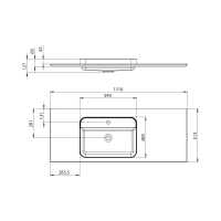 Sapho BRAHEA umyvadlo 131, 6x51, 5cm, rockstone, levé, bílá mat BT132L