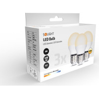 ECOLUX LED žárovka Ecolux 3-pack , miniglobe, 6W, E27, 3000K, 450lm, 3ks