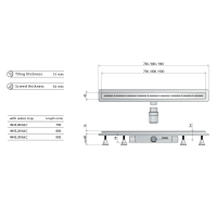 Omp Tea RENOVA ECO LINE podlahový žlab s nerezovým roštem, L-800, DN40 4943.204.8C