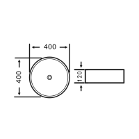 Sapho FIASTRA keramické umyvadlo na desku, Ø 40cm, černá mat FT801B