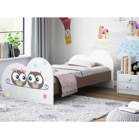 Dětská postel ZAMILOVANÉ SOVIČKY 160x80 cm (11 barev) + matrace ZDARMA