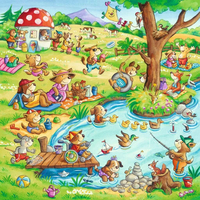 RAVENSBURGER Puzzle Prázdniny na venkově 3x49 dílků