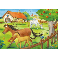 RAVENSBURGER Puzzle Prázdniny na statku s koňmi 2x12 dílků