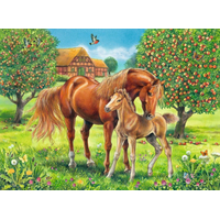 RAVENSBURGER Puzzle Koně na pastvině XXL 100 dílků