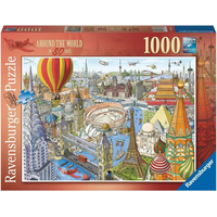 RAVENSBURGER Puzzle Cesta kolem světa za 80 dní 1000 dílků