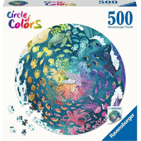 RAVENSBURGER Kulaté puzzle Kruh barev: Oceán 500 dílků