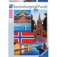 RAVENSBURGER Puzzle Trondheim koláž, Norsko 1000 dílků