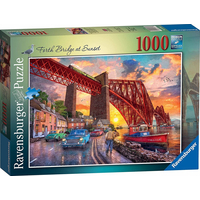 RAVENSBURGER Puzzle Forth Bridge při západu slunce, Skotsko 1000 dílků