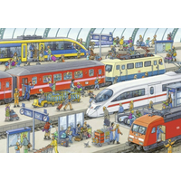 RAVENSBURGER Puzzle Rušné vlakové nádraží 2x24 dílků