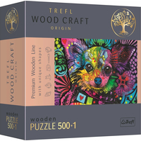 TREFL Wood Craft Origin puzzle Barevné štěně 501 dílků