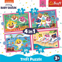 TREFL Puzzle Baby Shark: Rodina 4v1 (12,15,20,24 dílků)