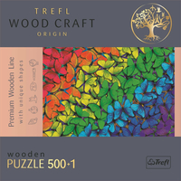 TREFL Wood Craft Origin puzzle Duhoví motýli 501 dílků