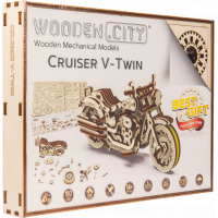 WOODEN CITY 3D puzzle Motocykl Cruiser V-Twin 168 dílů