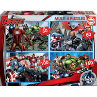 EDUCA Puzzle Avengers 4v1 (50,80,100,150 dílků)