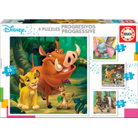 EDUCA Puzzle Disney pohádky 4v1 (12,16,20,25 dílků)
