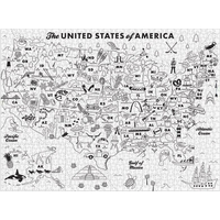 GALISON Vybarvovací puzzle Maptote: USA 1000 dílků