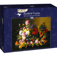 BLUEBIRD Puzzle Zátiší s květinami a ovocem 1000 dílků