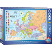 EUROGRAPHICS Puzzle Mapa Evropy 1000 dílků