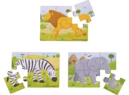 Bigjigs Toys Puzzle 3v1 safari zvířátka