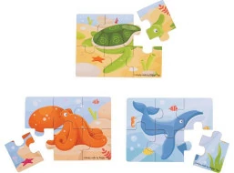 Bigjigs Toys Puzzle 3v1 mořská zvířátka