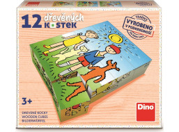 DINO Obrázkové kostky Pejsek a kočička, 12 kostek