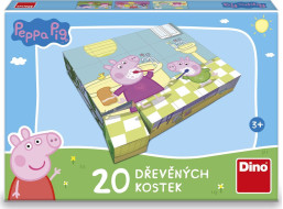 DINO Obrázkové kostky Prasátko Peppa: Veselý den, 20 kostek