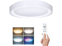 Solight LED osvětlení s dálkovým ovladačem Floco, 30W + 6W RGB, 2100lm, 40cm, změna chromatičnosti, stmívatelné