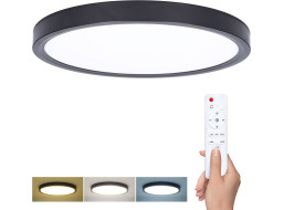 Solight LED osvětlení s dálkovým ovladačem Estela Black, 36W, 2700lm, 30cm, změna chromatičnosti, stmívatelné