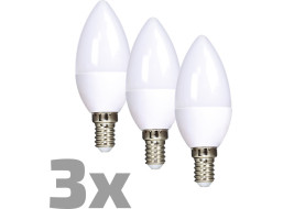 ECOLUX LED žárovka Ecolux 3-pack, svíčka, 6W, E14, 3000K, 450lm, 3ks