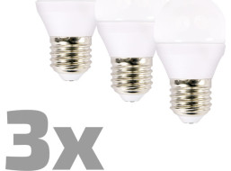 ECOLUX LED žárovka Ecolux 3-pack , miniglobe, 6W, E27, 3000K, 450lm, 3ks