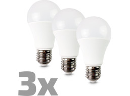 Solight LED žárovka 3-pack, klasický tvar, 10W, E27, 3000K, 270°, 900lm, 3ks v balení