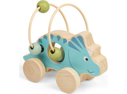 Bigjigs Toys Triceratops na kolečkách s korálkovým labyrintem