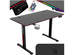 Herní stůl SHADOW GAMER elektrický 2.0 LED RGB 120 cm