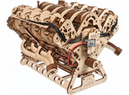 Ugears 3D dřevěné mechanické puzzle Motor V8